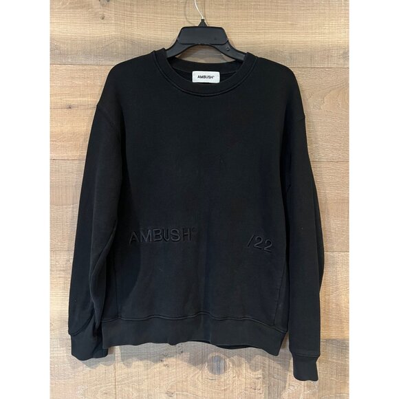 AMBUSH LOGO CREW NECK BLACK SWEATSHIRT SIZE L - Picture 3 of 9
